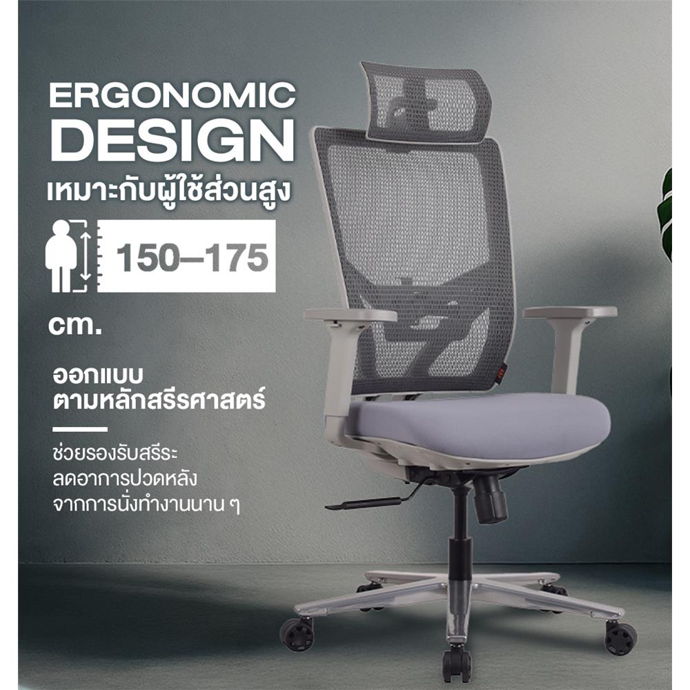 เก้าอี้สุขภาพ ERGOTREND OSLO สีเทา