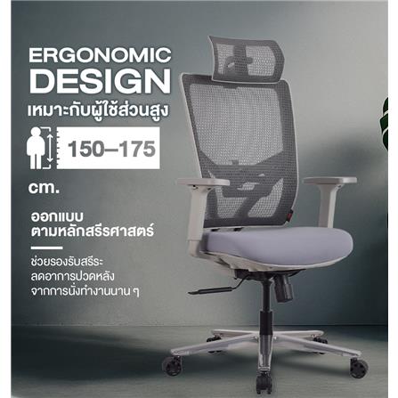 เก้าอี้สุขภาพ ERGOTREND OSLO สีเทา_4