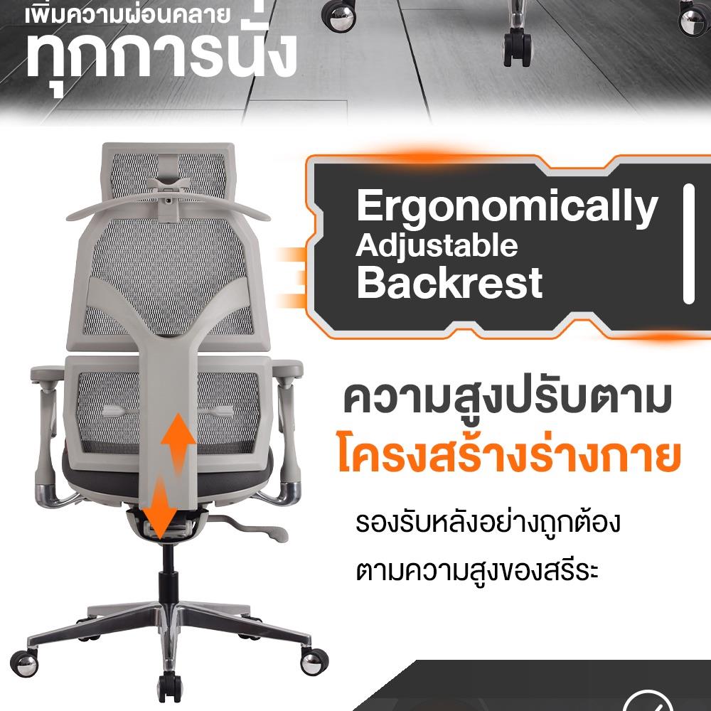 เก้าอี้สุขภาพ ERGOTREND MALMO สีเทา