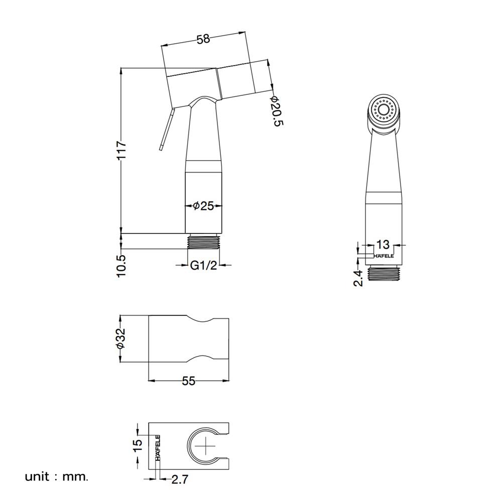 สายฉีดชำระครบชุด HAFELE 485.95.096 สเตนเลส