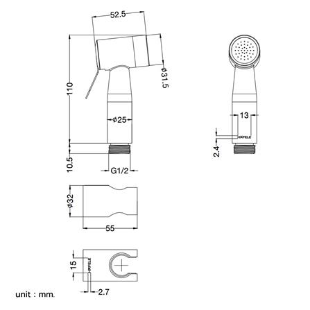 สายฉีดชำระครบชุด HAFELE 485.95.097 สเตนเลส_2