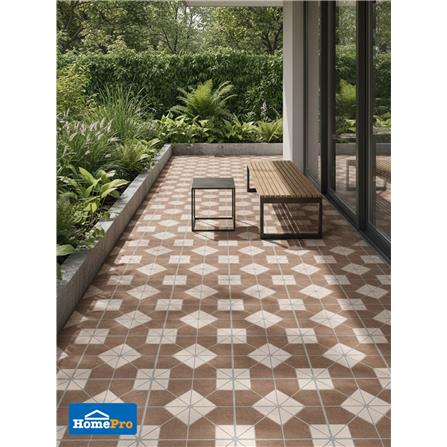 กระเบื้องพื้นพอร์ซเลน 40x40 ซม. TARA มุมไบ น้ำตาล 0.94 ตร.ม._1