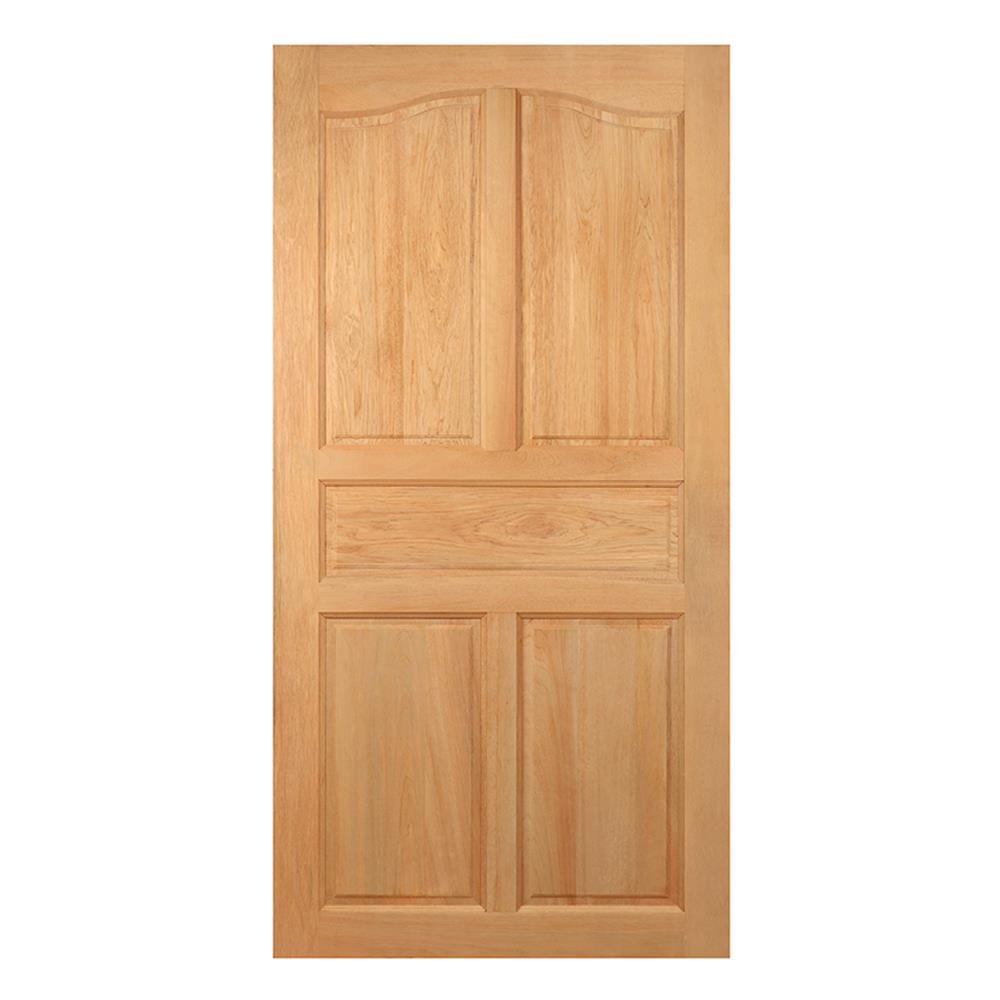 ประตูไม้สยาแดง ไม่เจาะลูกบิด VK 151 5 ฟักปีกนก 100x200 ซม. สีธรรมชาติ