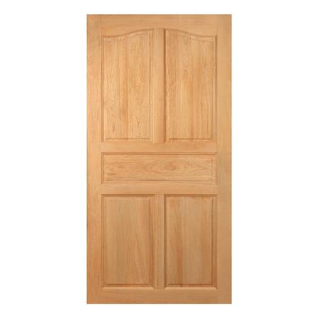 ประตูไม้สยาแดง ไม่เจาะลูกบิด VK 151 5 ฟักปีกนก 100x200 ซม. สีธรรมชาติ