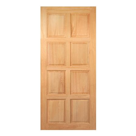 ประตูไม้สยาแดง ไม่เจาะลูกบิด VK 181 8 ฟัก 90x200 ซม. สีธรรมชาติ