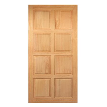 ประตูไม้สยาแดง ไม่เจาะลูกบิด VK 181 8 ฟัก 100x200 ซม. สีธรรมชาติ_0