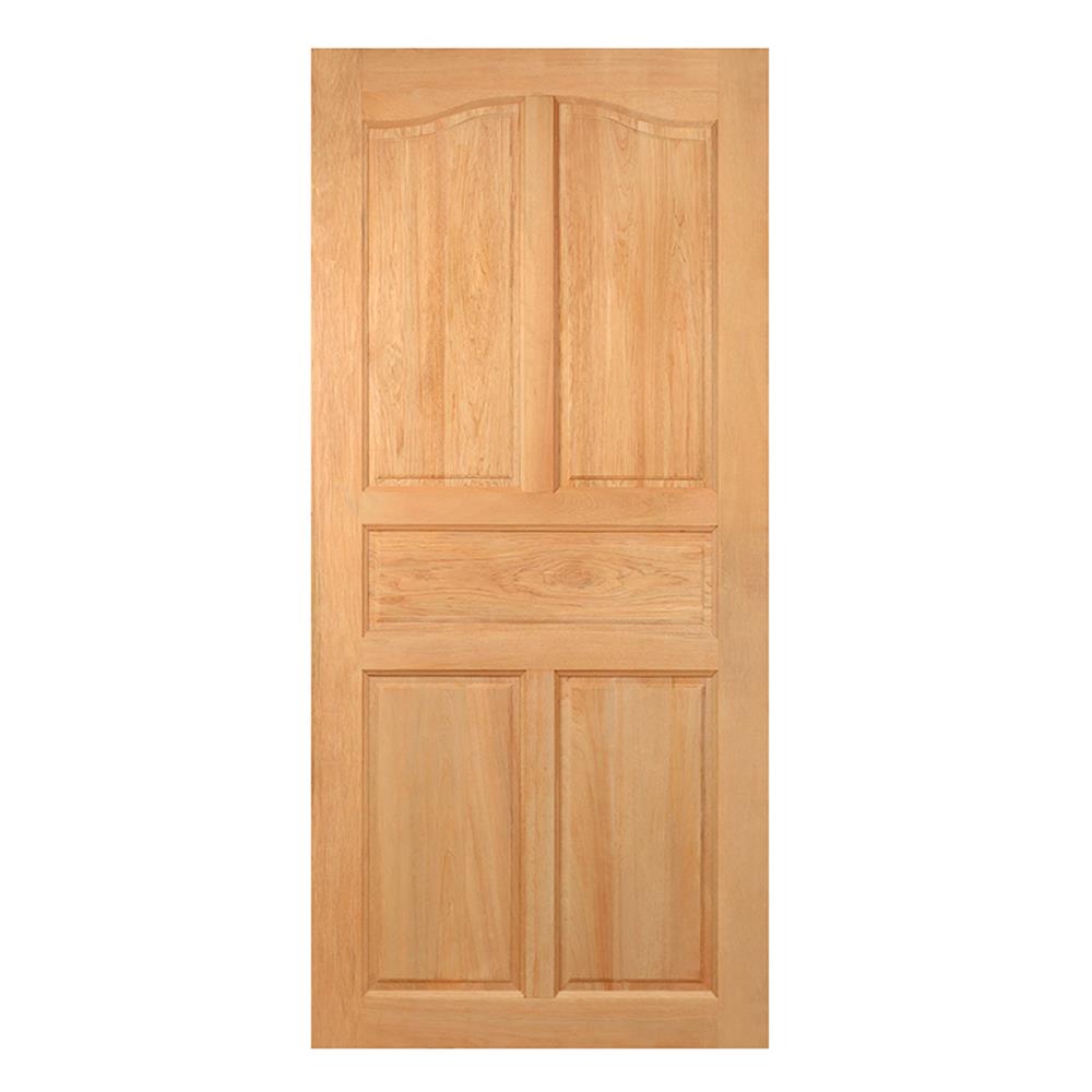 ประตูไม้สยาแดง ไม่เจาะลูกบิด VK 151 5 ฟักปีกนก 90x200 ซม. สีธรรมชาติ