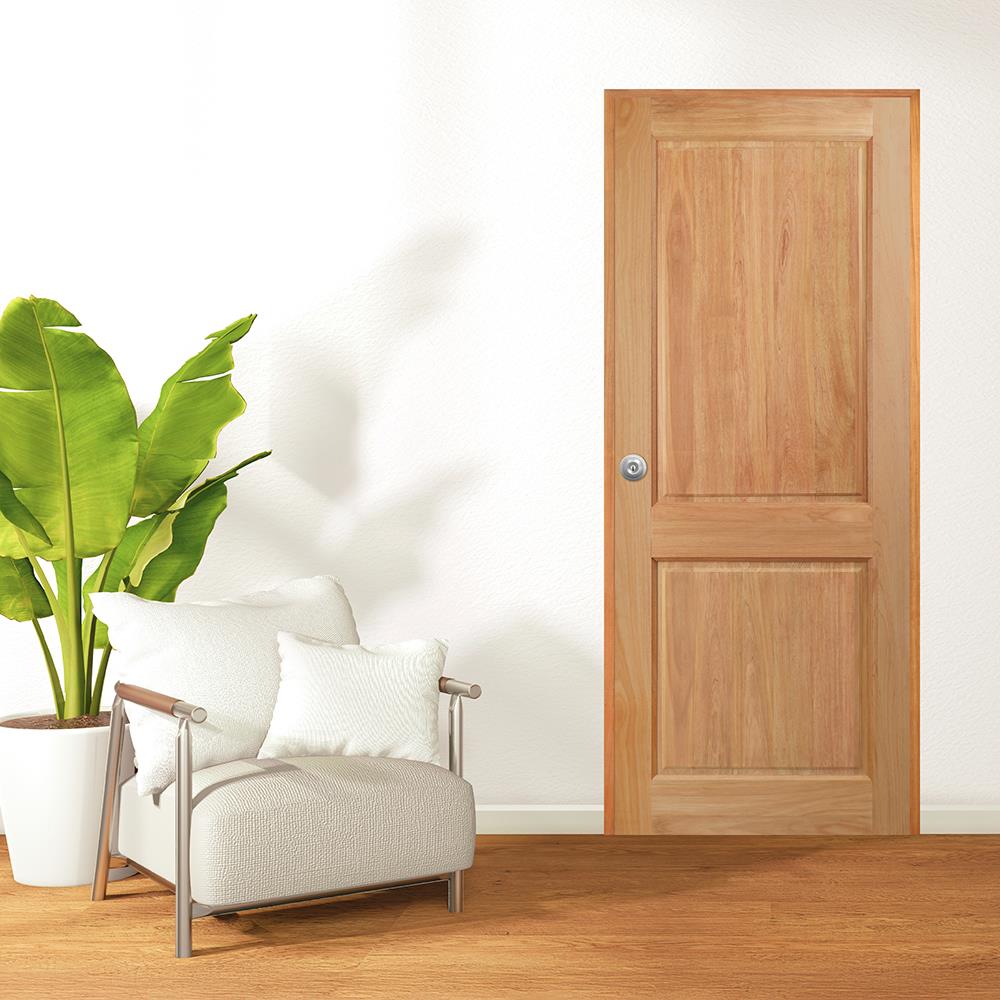 ประตูไม้สยาแดง ไม่เจาะลูกบิด VK 122 2 ฟัก 80x200 ซม. สีธรรมชาติ