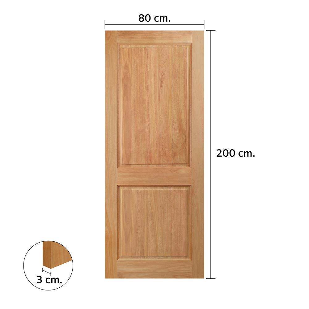 ประตูไม้สยาแดง ไม่เจาะลูกบิด VK 122 2 ฟัก 80x200 ซม. สีธรรมชาติ