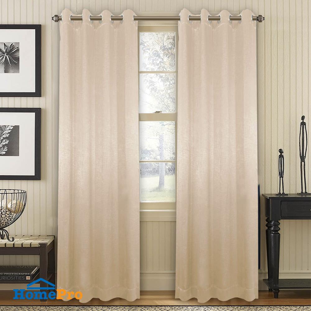 ผ้าม่าน EYELET HOME LIVING STYLE GRID UV 130x220 ซม. สีครีม