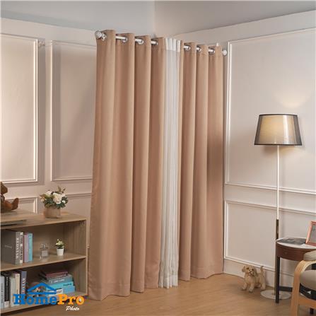 ผ้าม่าน EYELET HOME LIVING STYLE TRACE UV 130x220 ซม. สีน้ำตาล_4