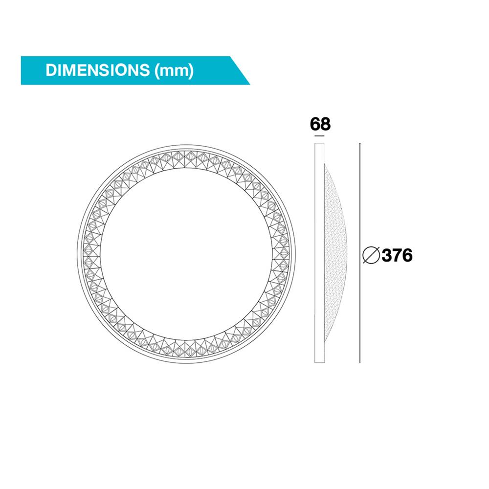 ไฟเพดาน LED BEC NORMA-02 15 นิ้ว 36 วัตต์ DAYLIGHT/COOL WHITE/WARM WHITE สีขาว