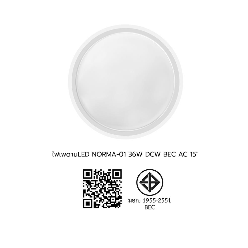 ไฟเพดาน LED BEC NORMA-01 15 นิ้ว 36 วัตต์ DAYLIGHT/COOL WHITE/WARM WHITE สีขาว