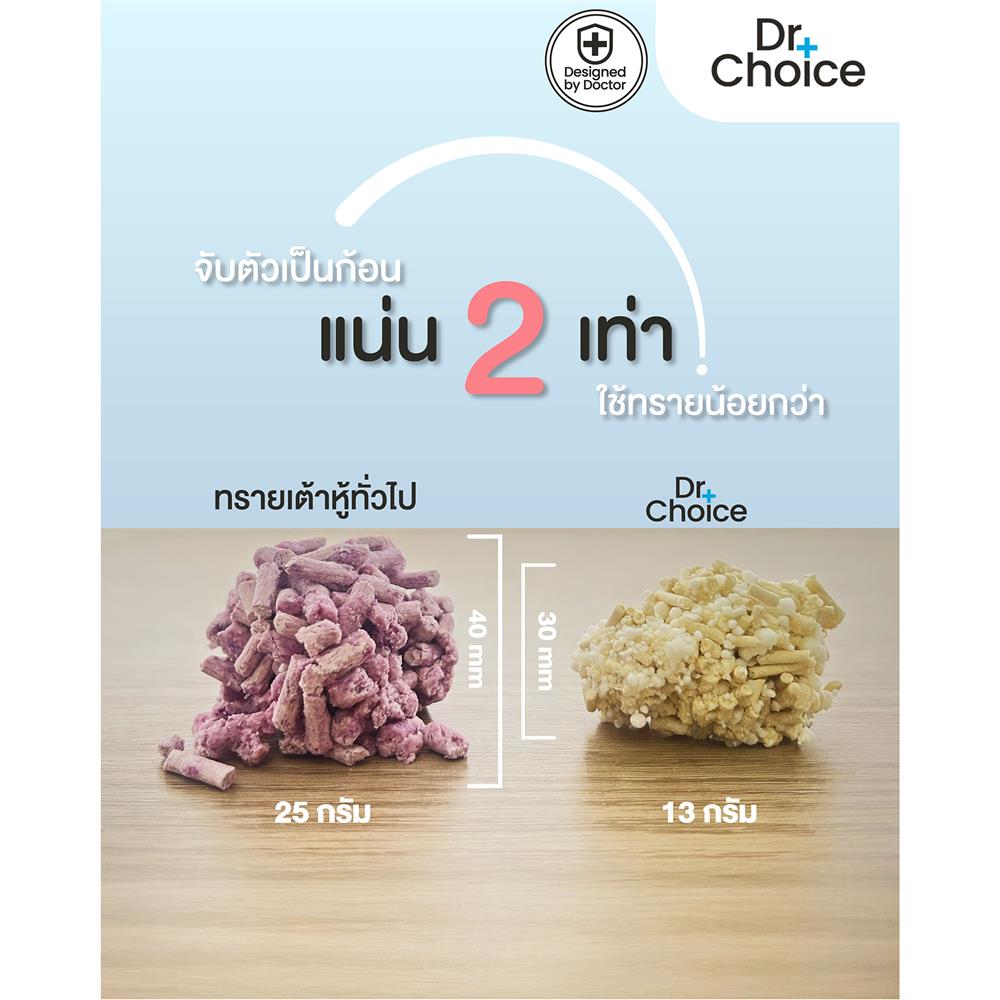 ทรายแมวเต้าหู้ผสมมันสำปะหลัง DR.CHOICE กลิ่นชาเขียว 2.5 กก.