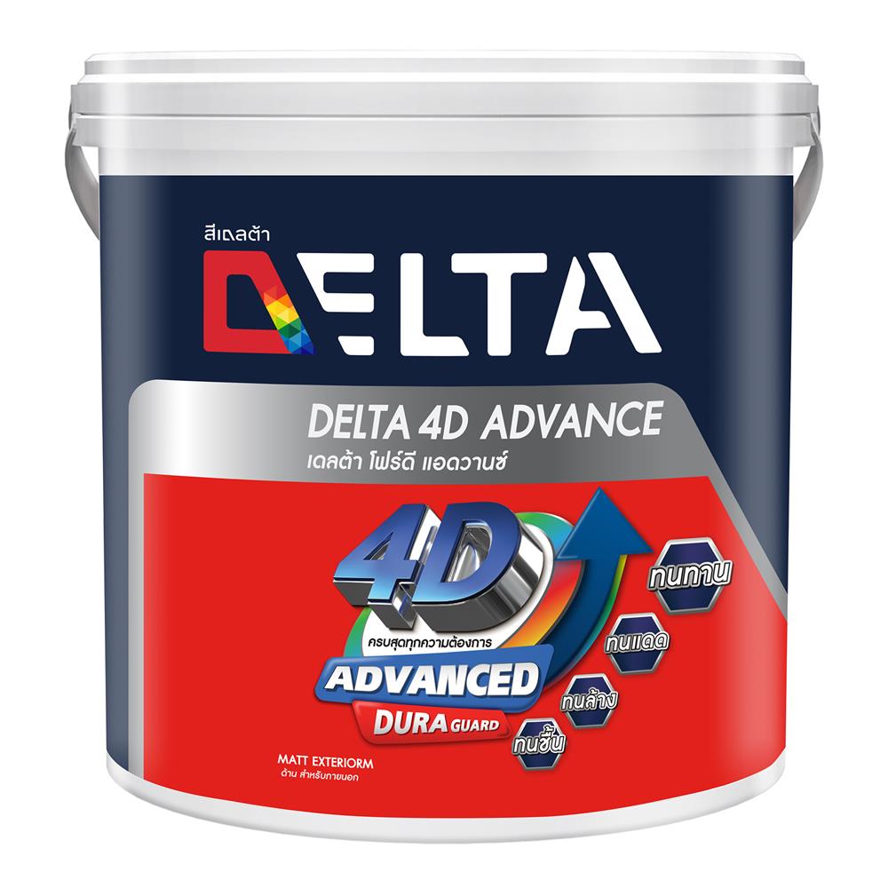 สีน้ำทาภายนอก ชนิดด้าน DELTA 4D ADVANCE 2IN1 BASE A 1 แกลลอน