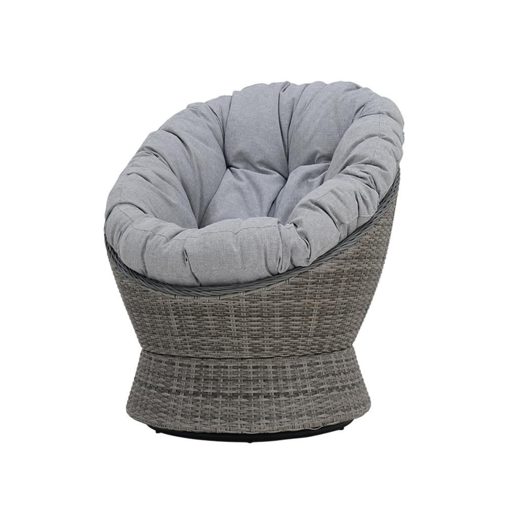 เก้าอี้พักผ่อนหวายเทียม SPRING NERINA สีเทา