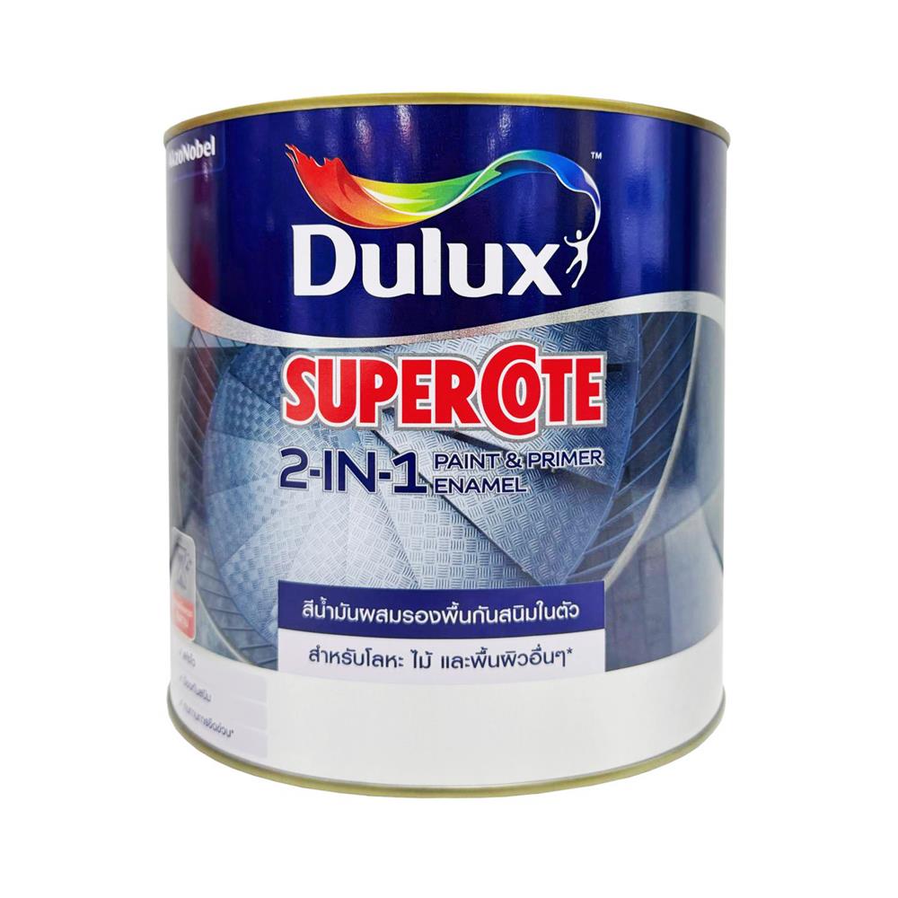 สีน้ำมันผสมรองพื้น ชนิดด้าน DULUX SUPERCOTE 2-IN-1 F1002 สีดำ 3 ลิตร