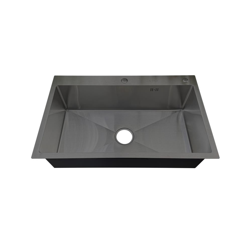 ซิงค์ฝัง 1 หลุม S-FLO NL0100 SF-21 8050BL สีดำ