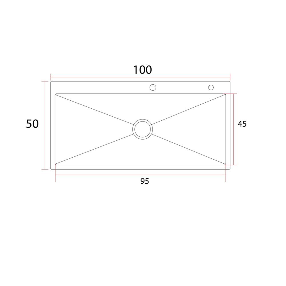 ซิงค์ฝัง 1 หลุม S-FLO NL0097 SF-21 10050ST สีเงิน