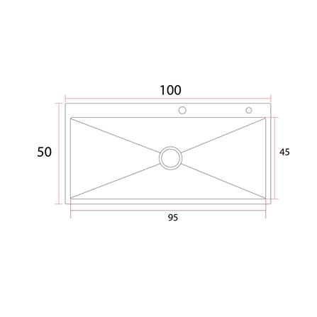 ซิงค์ฝัง 1 หลุม S-FLO NL0096 SF-21 10050BL สีดำ_4