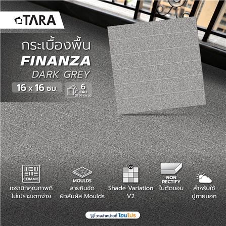 กระเบื้องพื้น 16x16 นิ้ว TARA ฟินันซ่า เทาเข้ม (CIR) A 0.96 ตร.ม._5