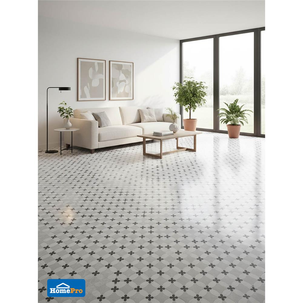 กระเบื้องพื้น 16x16 นิ้ว TARA โรแมนซ์ เทา (CIR) A 0.96 ตร.ม.