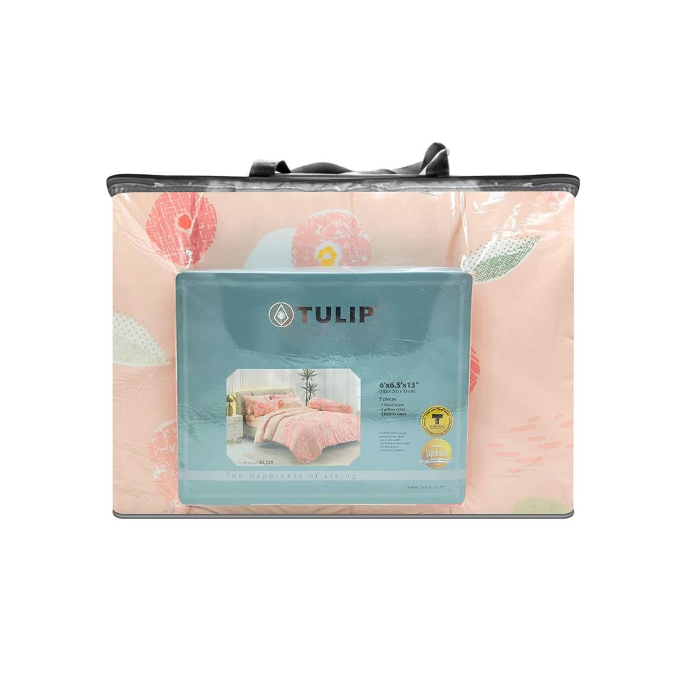 ชุดผ้าปูที่นอน 6 ฟุต (ชุด 6 ชิ้น) TULIP DELIGHT 60204-DL129