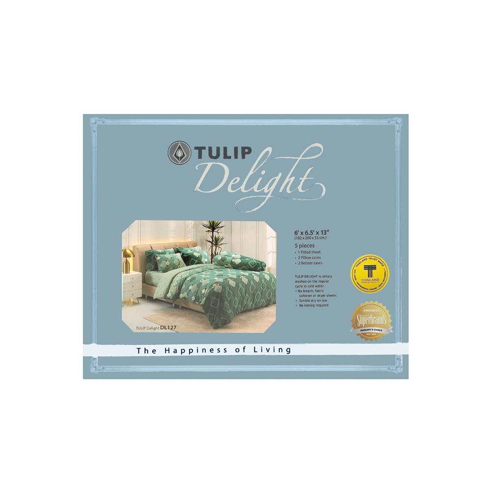ชุดผ้าปูที่นอน 6 ฟุต (ชุด 5 ชิ้น) TULIP DELIGHT 60012-DL127
