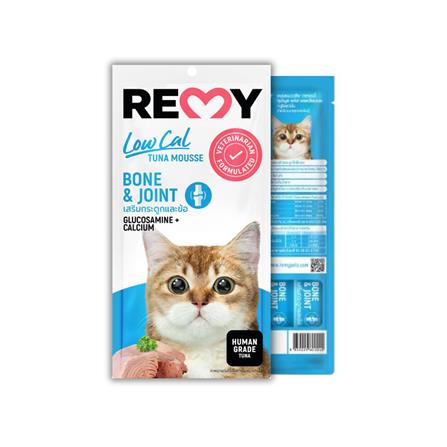ขนมแมวเลีย REMY TUNA MOUSSE GLUCOSAMINE CALCIUM สูตรเสริมกระดูกและข้อ (แพ็ก 4 ชิ้น)_0