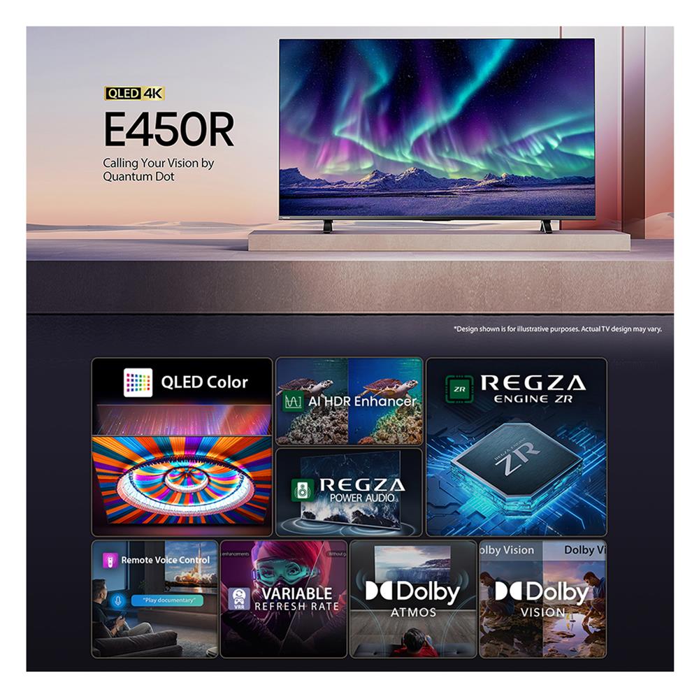 ทีวีคิวแอลอีดี 85 นิ้ว TOSHIBA (4K, QLED, VIDAA) 85E450RP