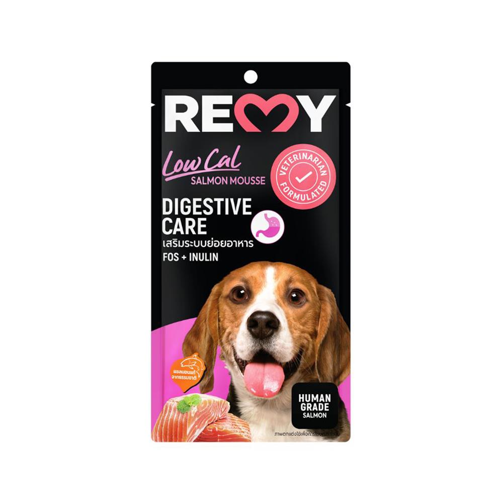 ขนมสุนัข REMY SALMON MOUSSE สูตรเสริมระบบย่อยอาหาร (แพ็ก 4 ซอง)
