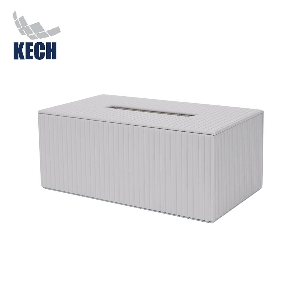 กล่องทิชชู่แผ่น PVC KECH ARRAY สีเทา