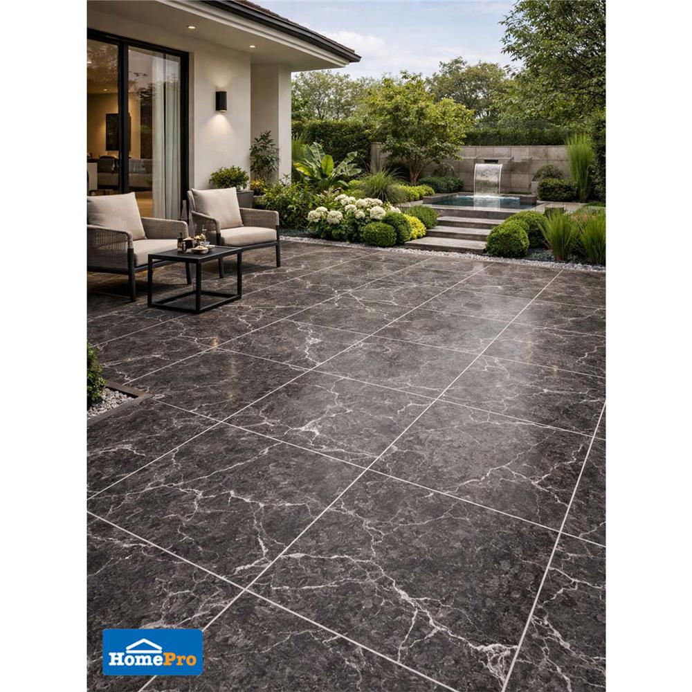 กระเบื้องพื้น 60x60 ซม. TARA ซิลเวอร์ ร็อค ดำ PM 1.44 ตร.ม.