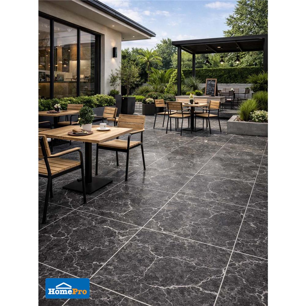 กระเบื้องพื้น 60x60 ซม. TARA ซิลเวอร์ ร็อค ดำ PM 1.44 ตร.ม.