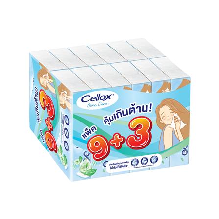 กระดาษเช็ดหน้า CELLOX ACNE 80 แผ่น (แพ็ก 9+3)_0