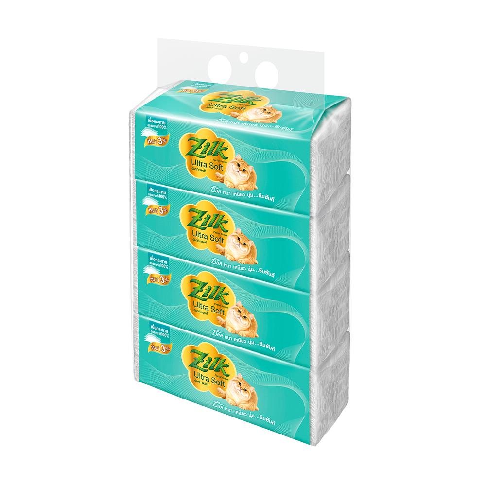 กระดาษเช็ดหน้า ZILK EXTRA SOFT (แพ็ก 4 ชิ้น)