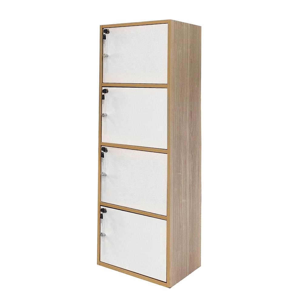 ตู้ล็อคเกอร์ 4 ช่อง FURDINI KEPT สี NATURE OAK/ขาว
