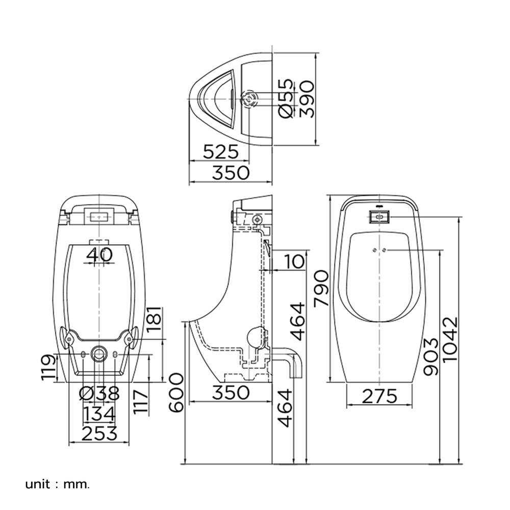 โถปัสสาวะชายอัตโนมัติ ESTHER ECU-04-220-11
