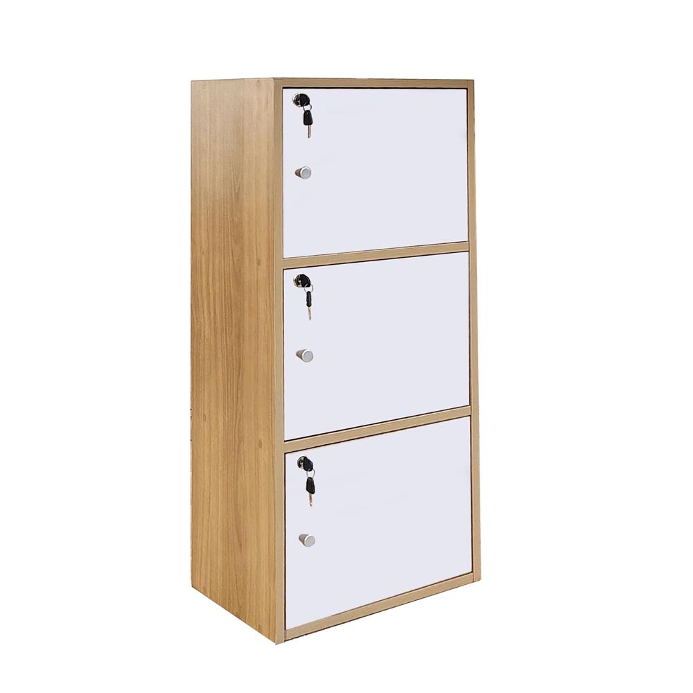 ตู้ล็อคเกอร์ 3 ช่อง FURDINI KEPT สี NATURE OAK/ขาว