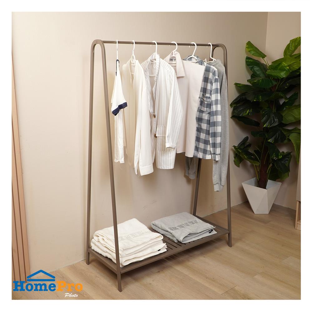 ราวแขวนผ้าและชั้นวางของ 1 ชั้น 99.5 ซม. PLIM MONACO สี TAUPE