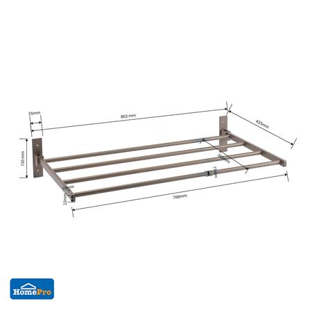 ราวติดผนังอะลูมิเนียม 4 เส้น 80.3 ซม. PLIM MONACO สี TAUPE_5