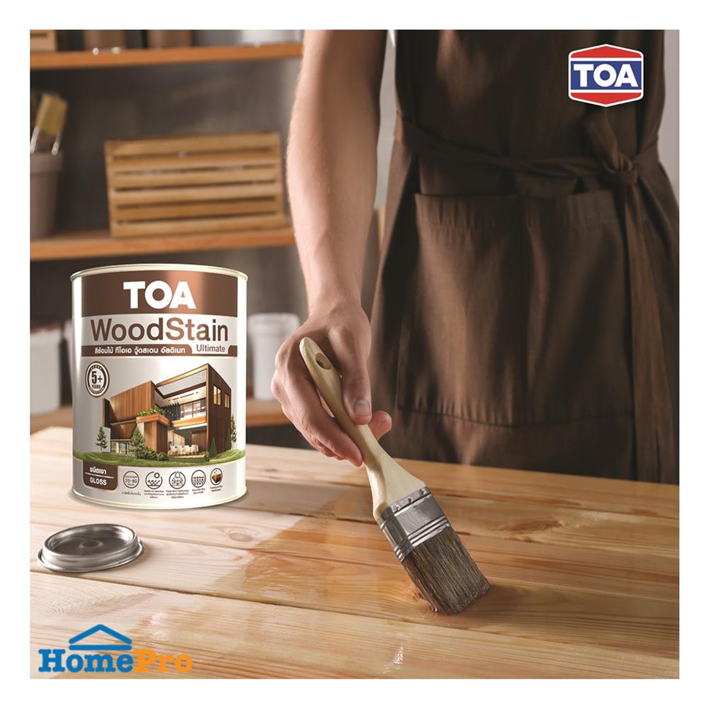 สีย้อมไม้ ชนิดเงา TOA WOODSTAIN ULTIMATE UG02 สีไม้สัก 1 แกลลอน