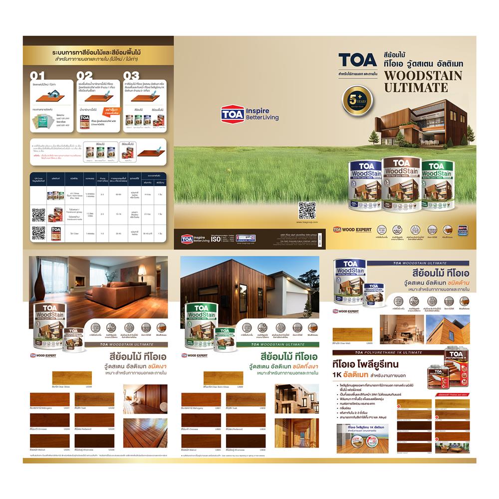 สีย้อมไม้ ชนิดกึ่งเงา TOA WOODSTAIN ULTIMATE US05 สีวอลนัท 1 แกลลอน