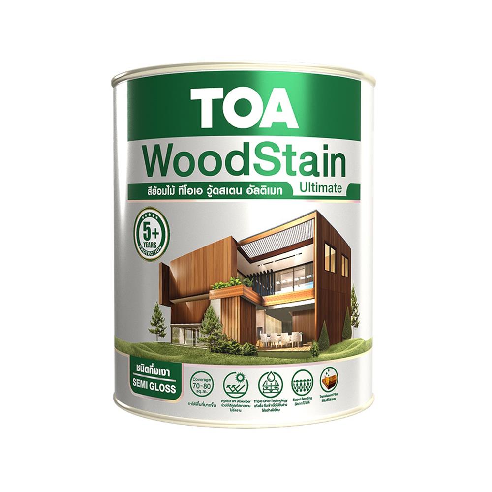 สีย้อมไม้ ชนิดกึ่งเงา TOA WOODSTAIN ULTIMATE US03 สีไม้มะค่า 1 แกลลอน