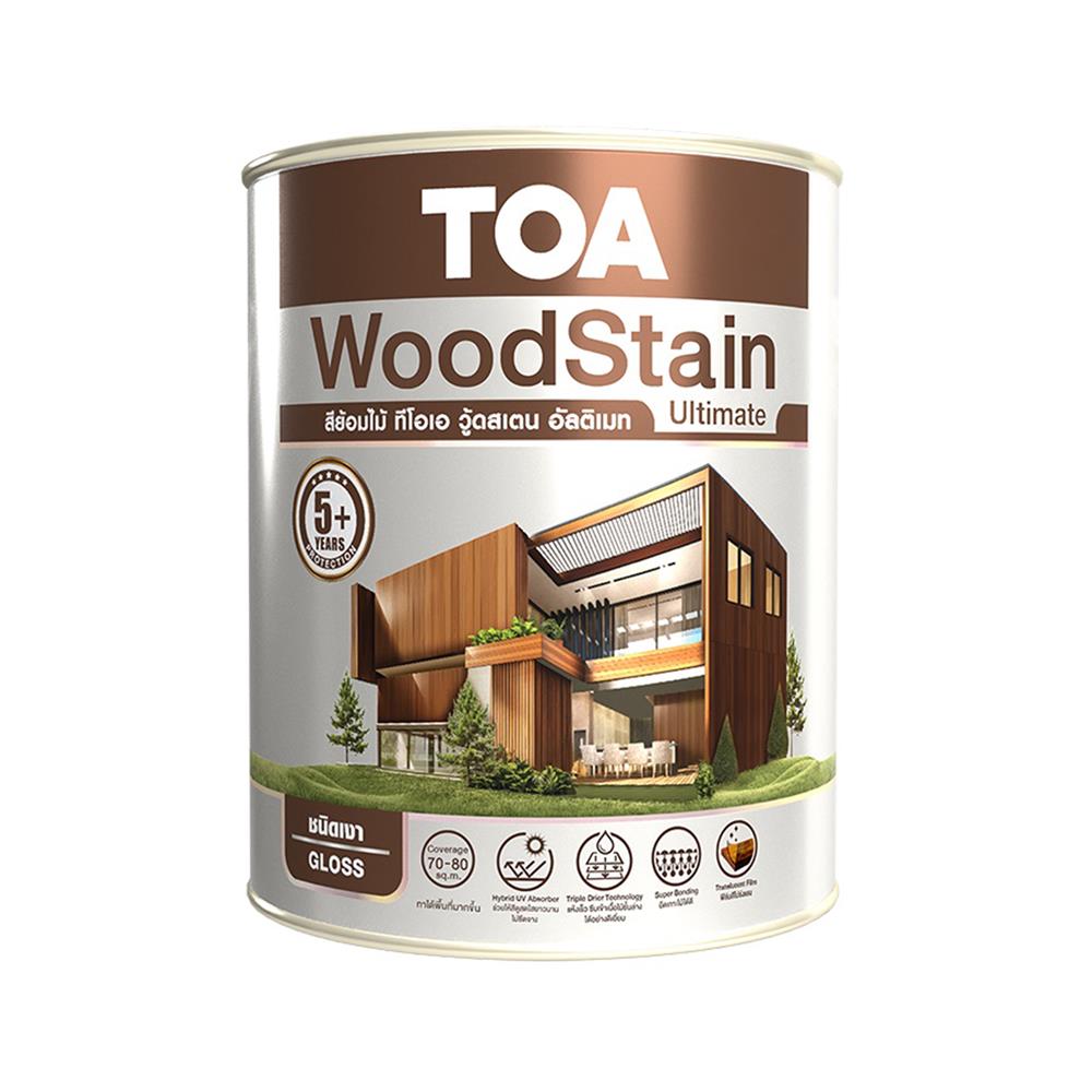 สีย้อมไม้ ชนิดเงา TOA WOODSTAIN ULTIMATE UG06 สีไม้ประดู่ 1/4 แกลลอน