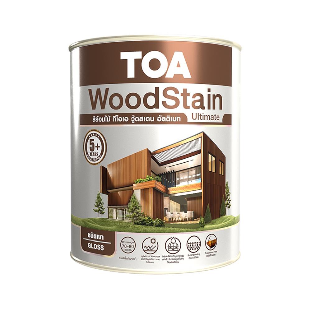 สีย้อมไม้ ชนิดเงา TOA WOODSTAIN ULTIMATE UG03 สีไม้มะค่า 1/4 แกลลอน
