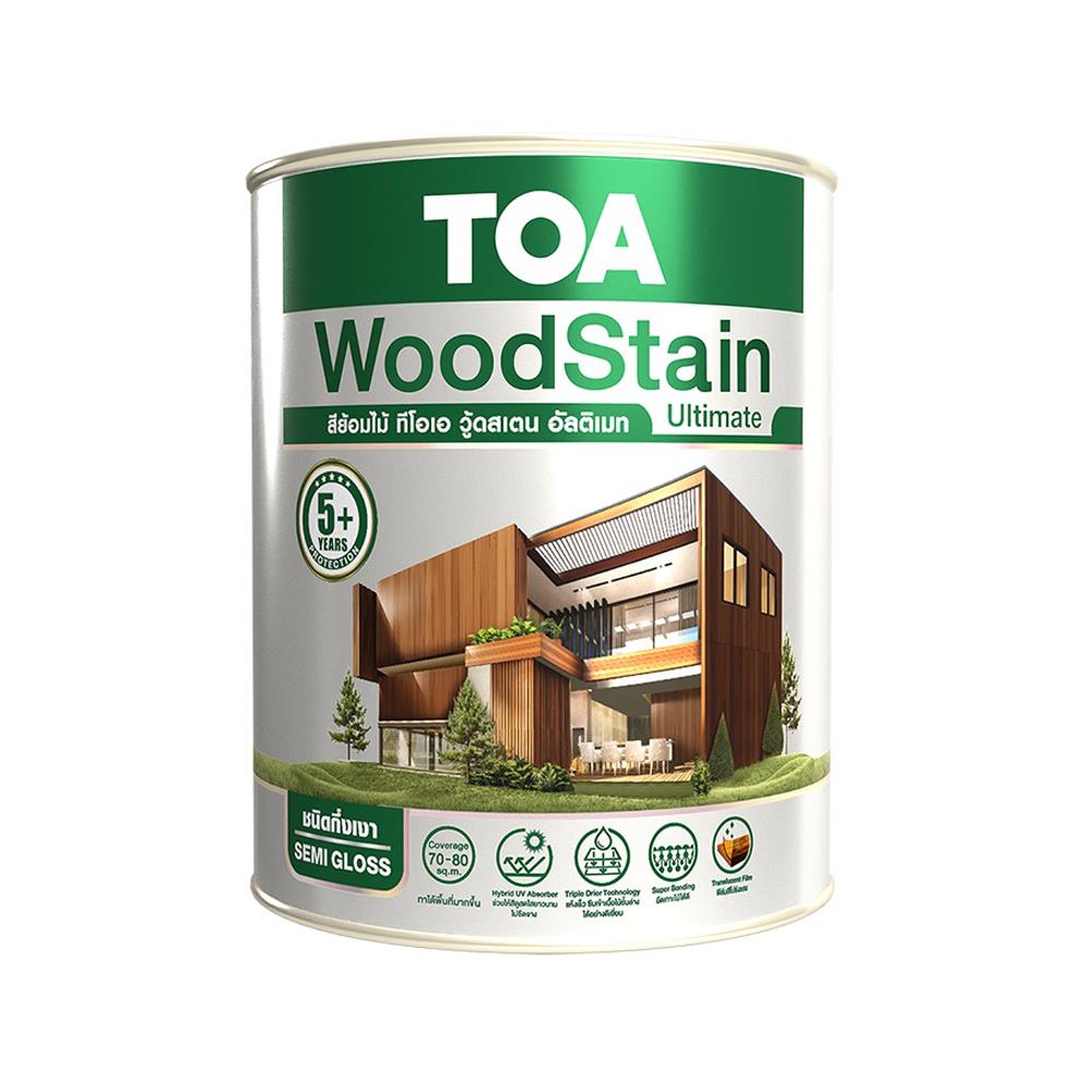 สีย้อมไม้ ชนิดกึ่งเงา TOA WOODSTAIN ULTIMATE US02 สีไม้สัก 1 แกลลอน