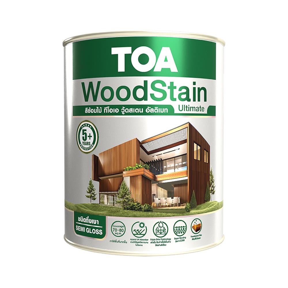 สีย้อมไม้ ชนิดกึ่งเงา TOA WOODSTAIN ULTIMATE US06 สีไม้ประดู่ 1 แกลลอน