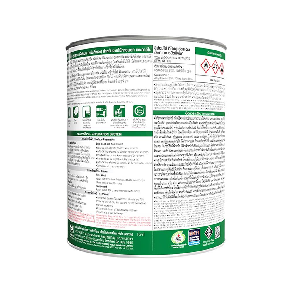 สีย้อมไม้ ชนิดกึ่งเงา TOA WOODSTAIN ULTIMATE US99 สีเงาใส 1/4 แกลลอน