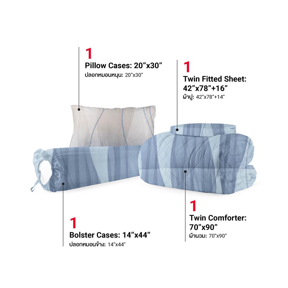 ชุดผ้าปูที่นอน 3.5 ฟุต (ชุด 4 ชิ้น) FROLINA CAEROLA CBDF012